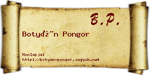 Botyán Pongor névjegykártya